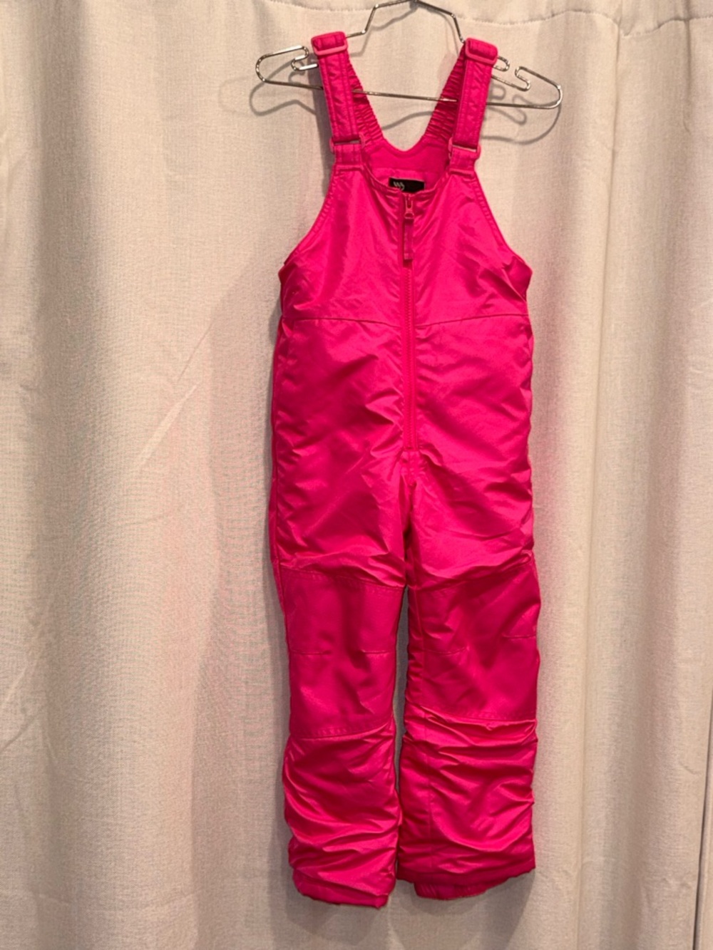 Kids Waterproof Bib Snow Pants in Bright Pink